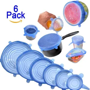 6 Pcs Silicone Stretch Seal Cover Lids